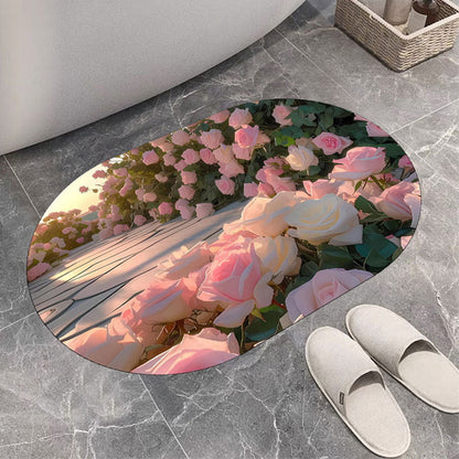 Floral Print Bath Mat