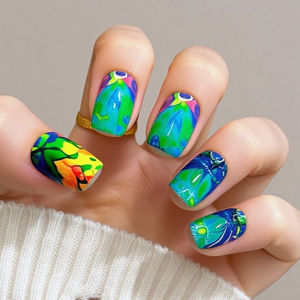 Artificial nails in elegant French tip design Acalora