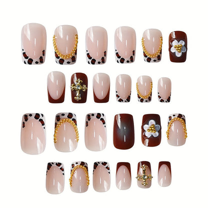 Decorative Floral Press-On Nail Set Acalora
