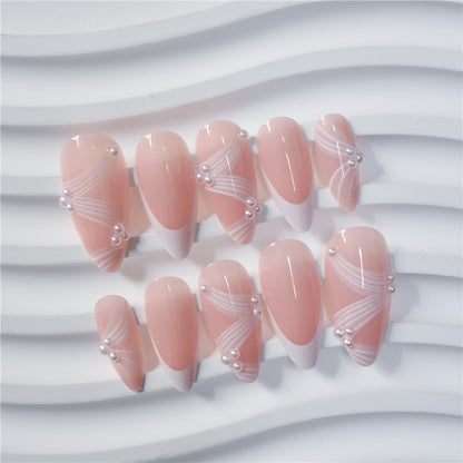 Elegant French Tip Press-On Nails Acalora