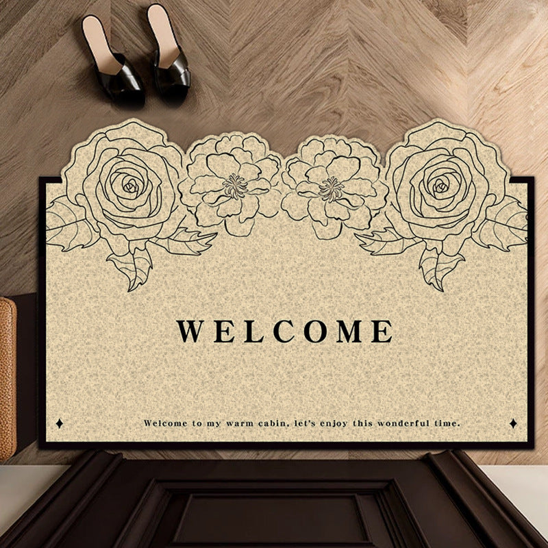 Elegant Floral Welcome Mat