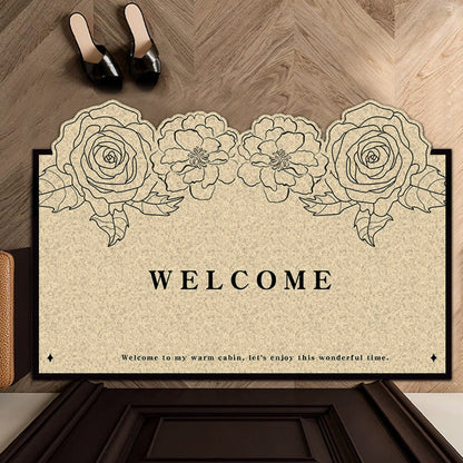 Elegant Floral Welcome Mat