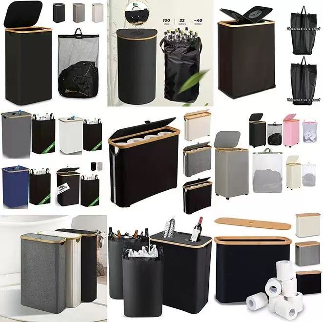 Multifunctional laundry storage box with bamboo lid Acalora