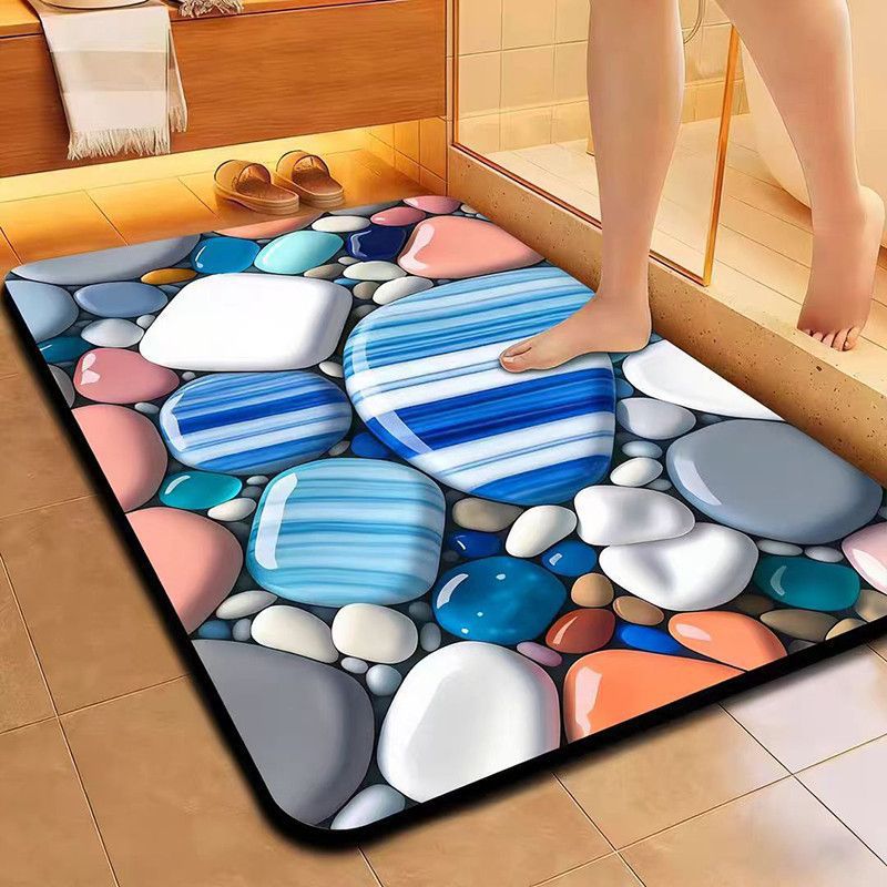 Decorative Floral Pattern Bath Mat