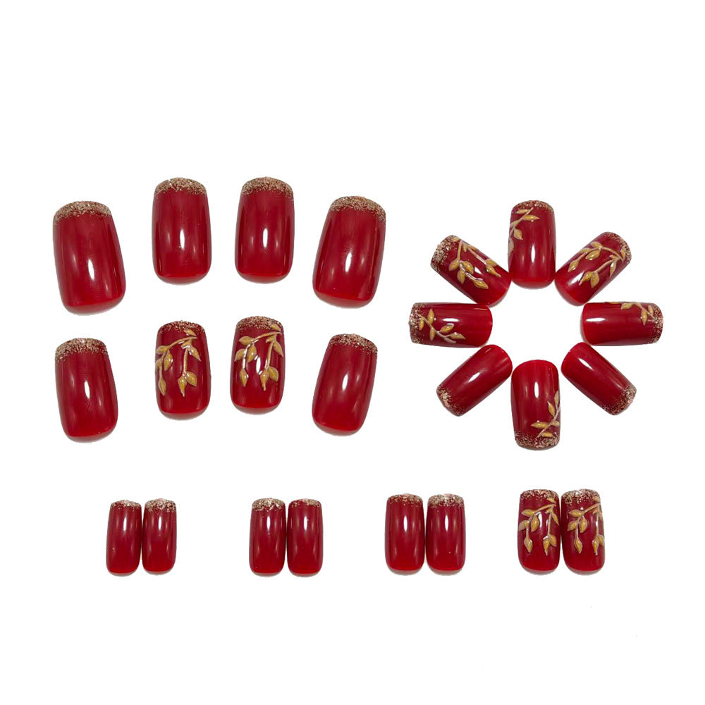 Artificial nails with elegant leaf designs Acalora