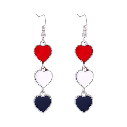 Women's lightweight star earrings with enamel flag design and fishhook Kalsten