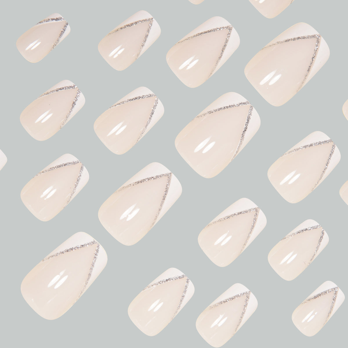 Elegant Press-On Nail Art Tips with Rhinestone Accents Acalora