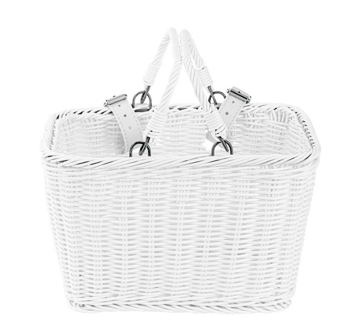 Women Handmade Basket with Leather Handles Bowlift