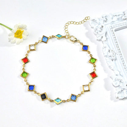 Colorful Gemstone Chain Bracelet Acalora 1788164354
