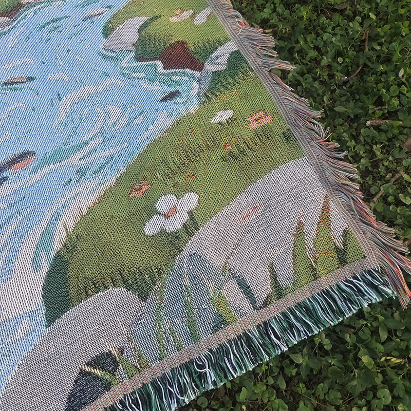 Cozy Landscape-Themed Throw Blanket