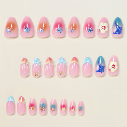 Artistic Ocean-Inspired Press-On Nail Art Acalora