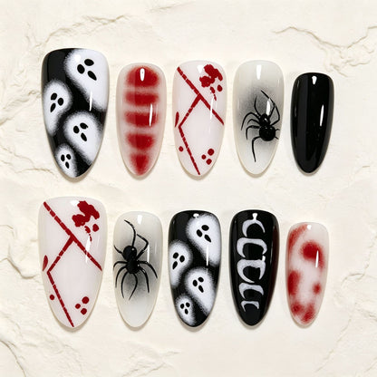 Halloween-Themed Artistic Press-On Nails Acalora