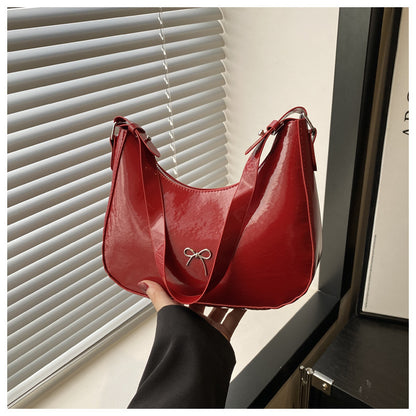 Premium Glossy Faux Leather Hobo Bag Acalora