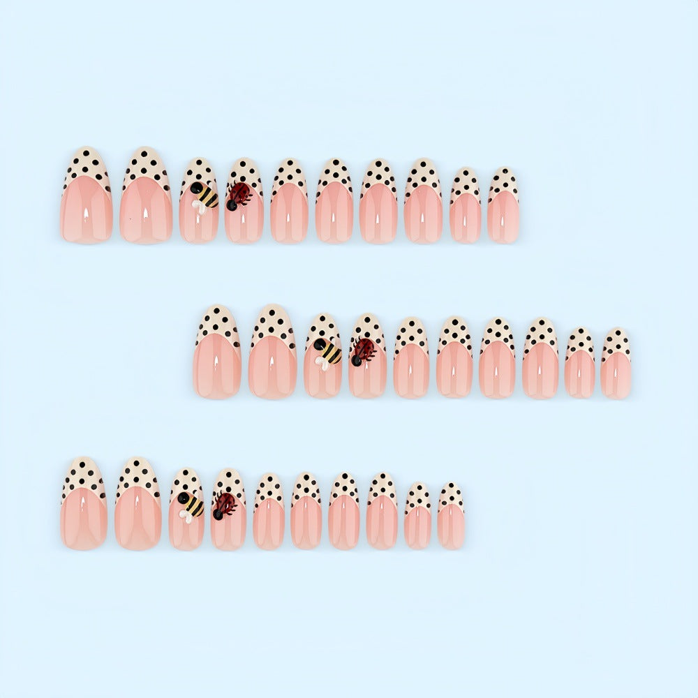 Nail Art Set with playful insect designs and polka dots Acalora