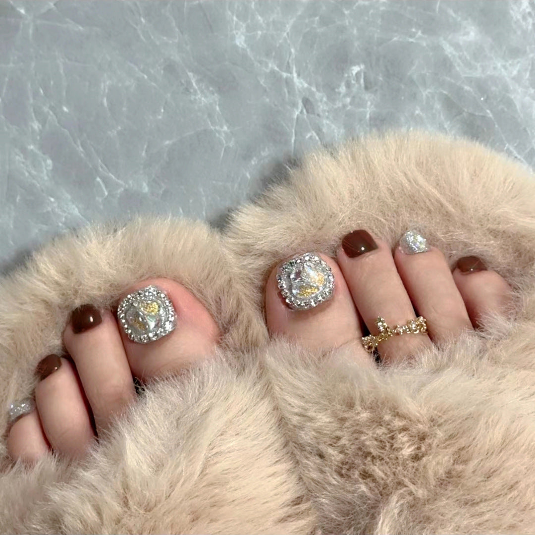 Decorative Crystal-Embellished Press-On Nails Acalora