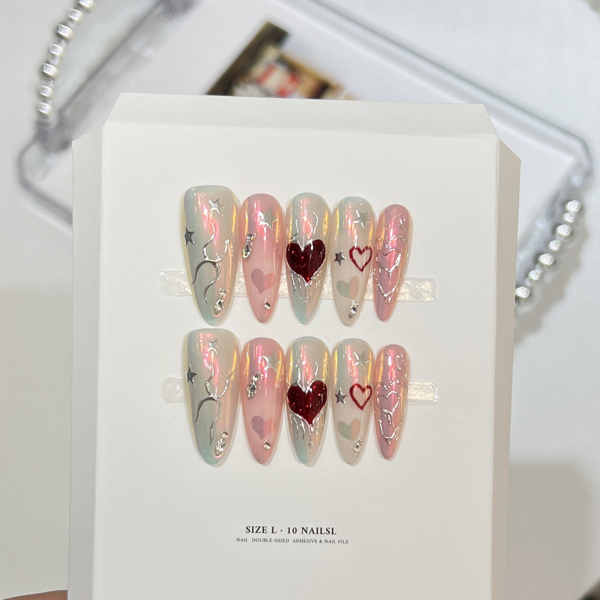 Elegant Decorative Stiletto Press-On Nail Art Set Acalora