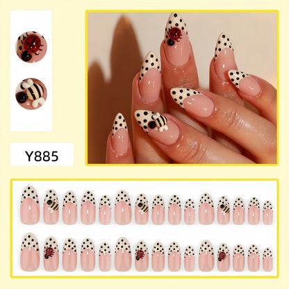 Nail Art Set with playful insect designs and polka dots Acalora