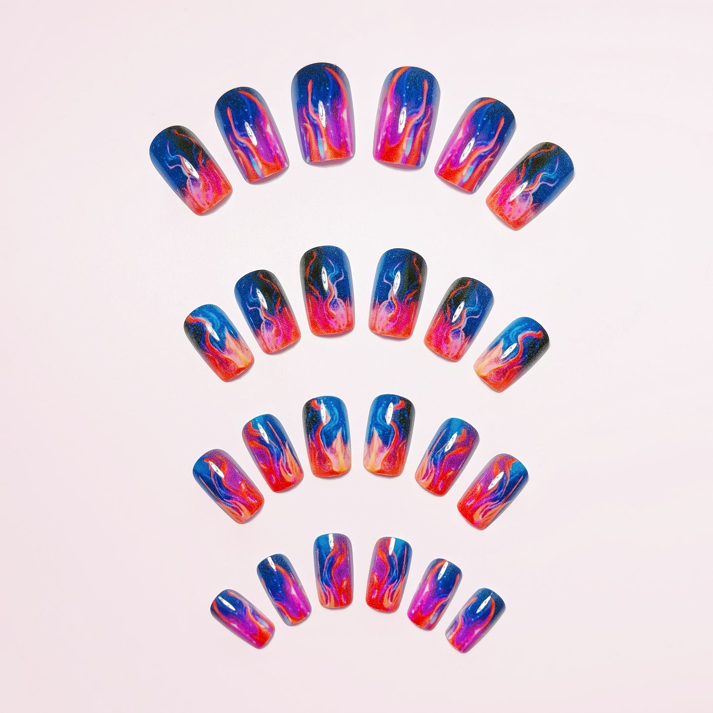 Artistic Flame Effect Nail Art Acalora