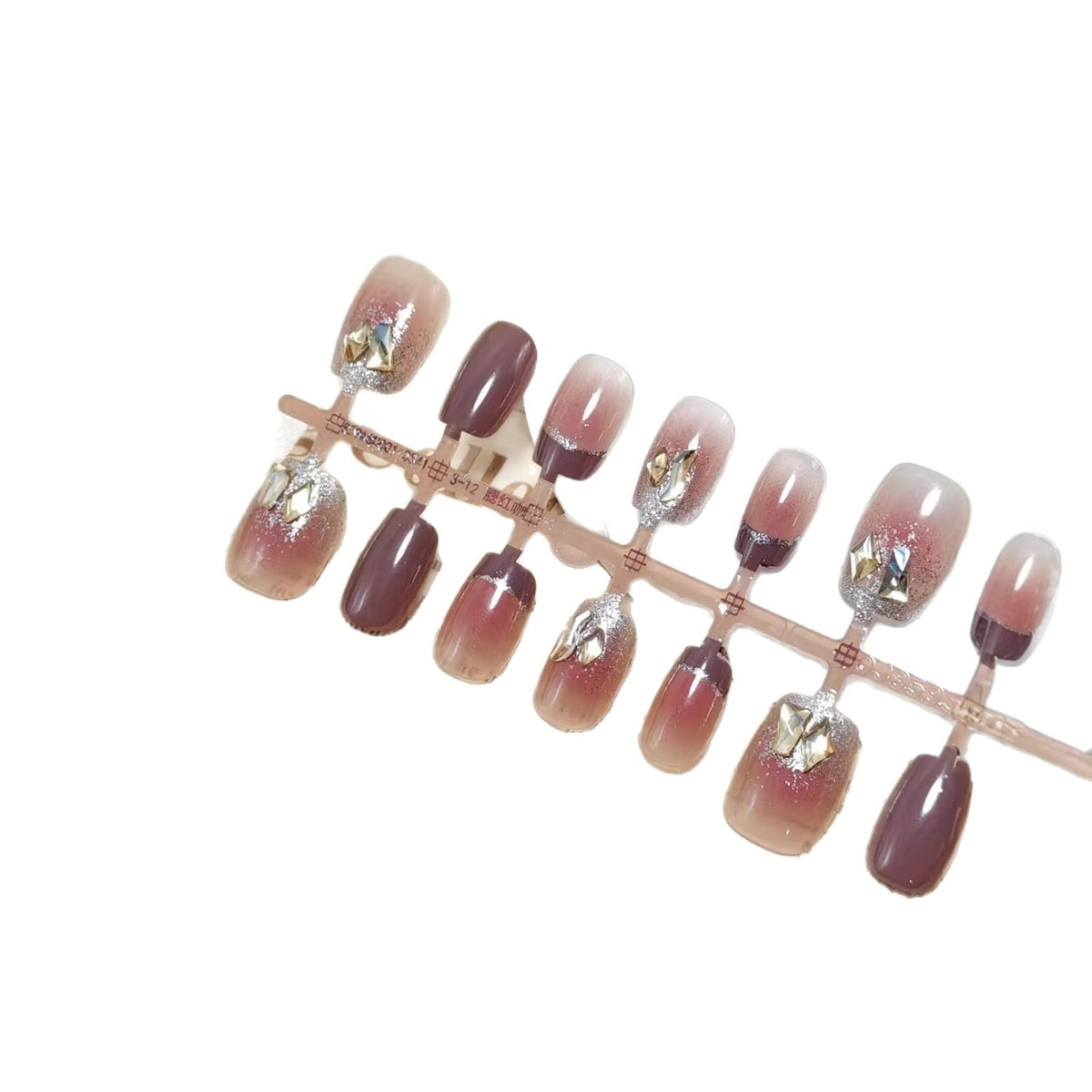 Artificial nails with glamorous swirls Acalora
