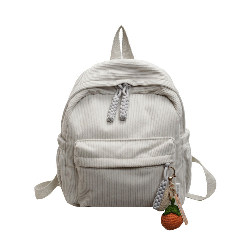 Corduroy Casual Mini School Backpack Bowlift