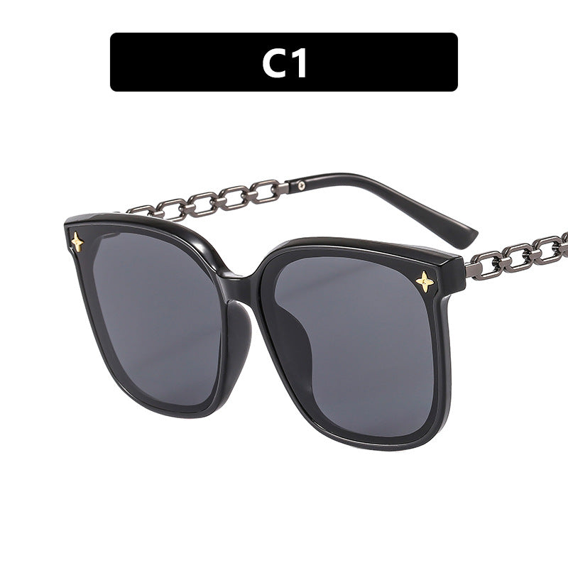 Women's oversized sunglasses with fashionable chain detail Karnz