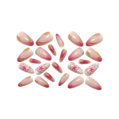 Artificial nails with floral and glamorous accents Acalora