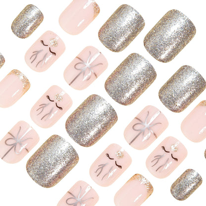 Elegant Festive Press-On Nail Art Set Acalora