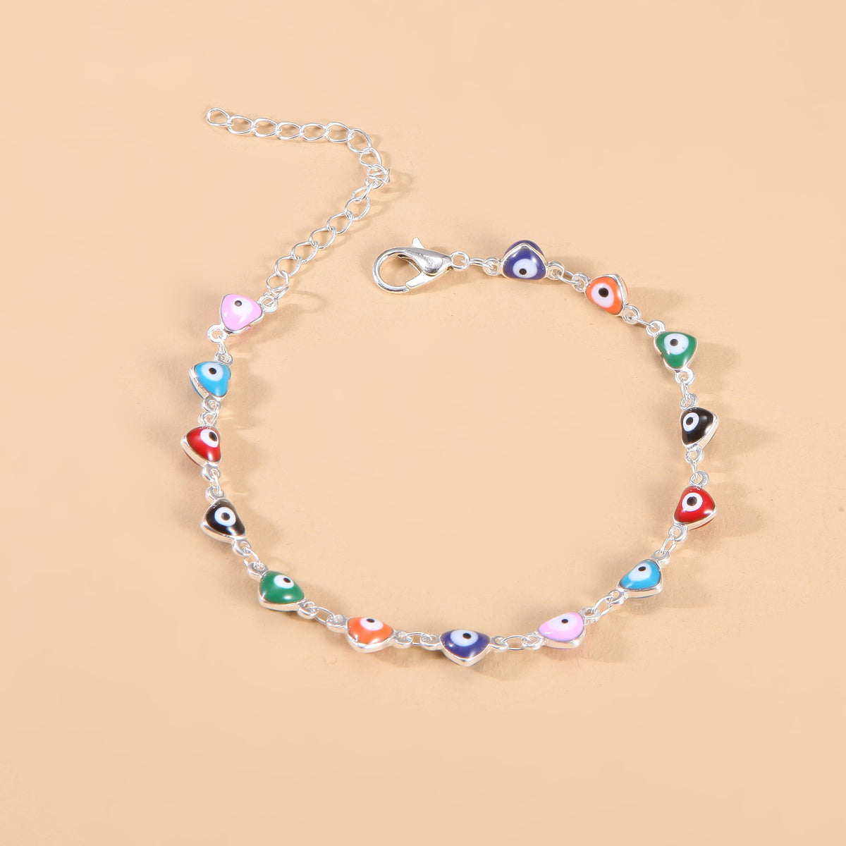 Colorful Evil Eye Charm Anklet Acalora