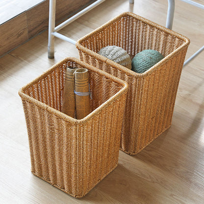 Rectangular Handwoven Wicker Waste Bin Bowlift