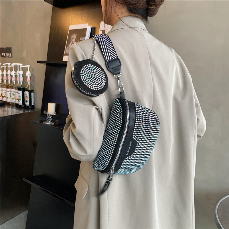 Stylish Rhinestone Embellished Mini Crossbody Bag Acalora