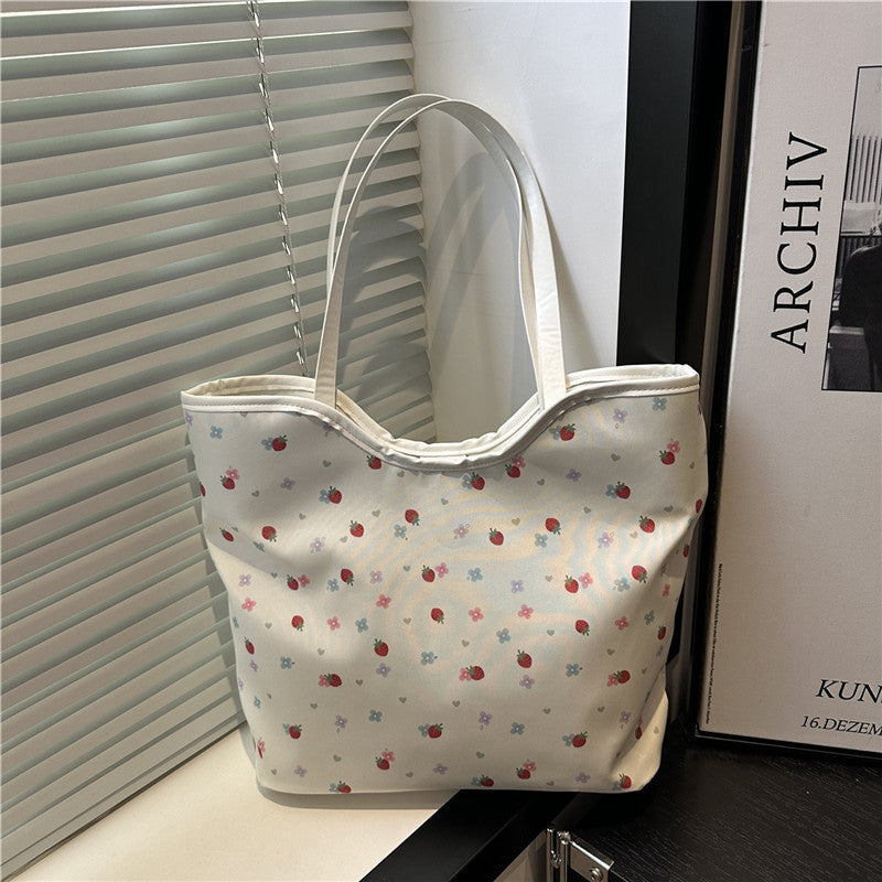 Floral Print Shopping Tote Bag Acalora