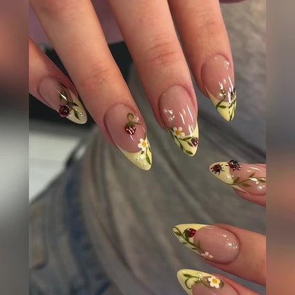 Premium Floral Design Press-On Nails Acalora