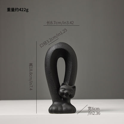 Cat-Shaped Decorative Sculpture