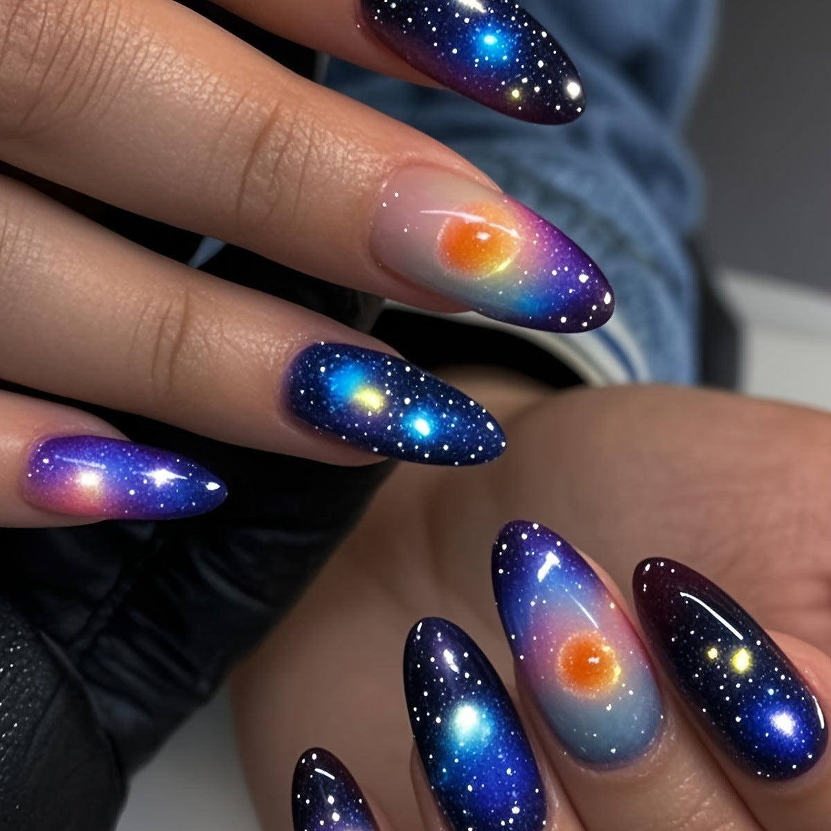 Celestial Galaxy-Themed Nail Art Acalora