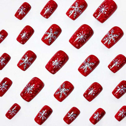 Snowflake Design Acrylic Nail Art Acalora