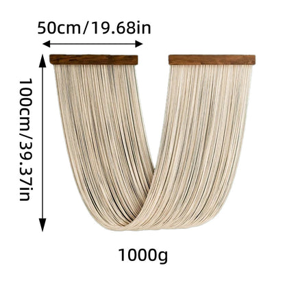 More elegant macrame wall hanging with wooden frame