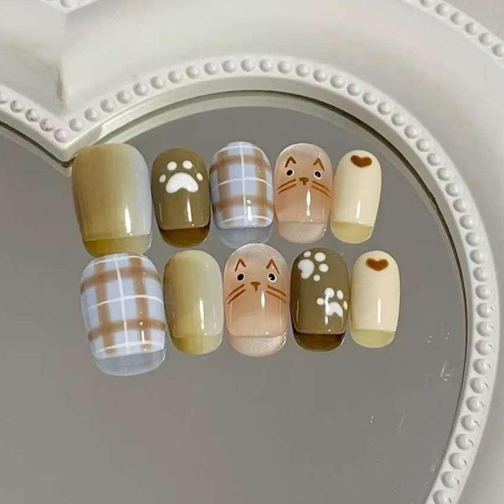 Artificial Nail Set with Playful Animal Designs Acalora