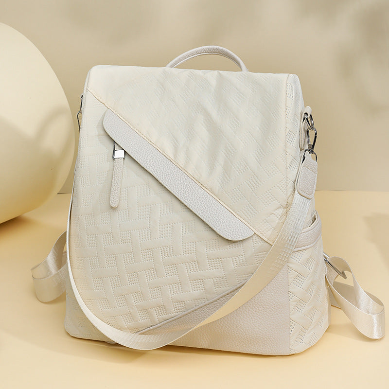 Elegant Textured Leather Backpack Acalora