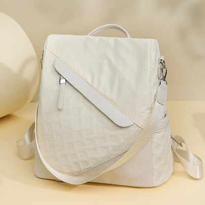 Elegant Textured Leather Backpack Acalora