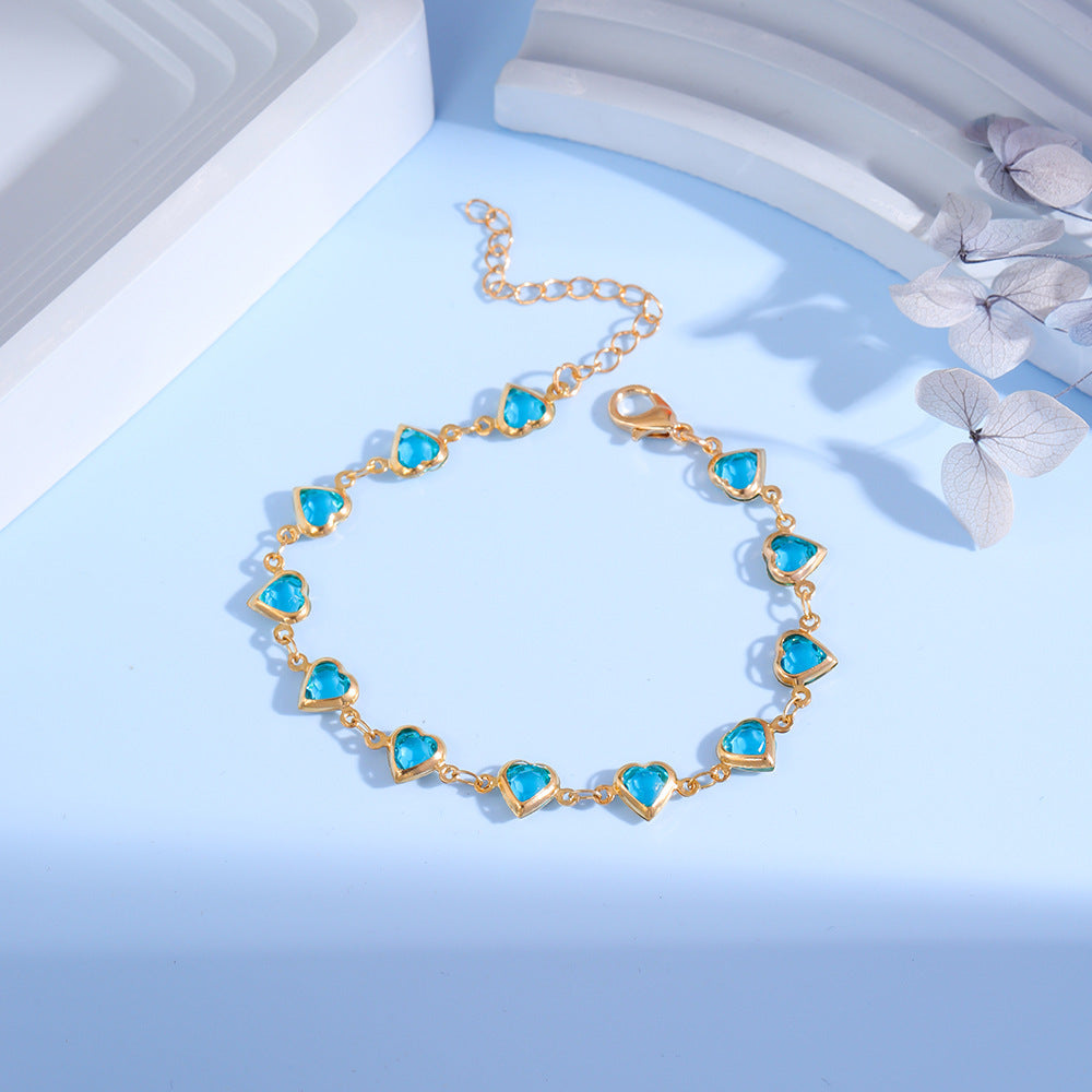 Heart-Shaped Charm Bracelet Acalora