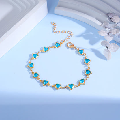 Heart-Shaped Charm Bracelet Acalora