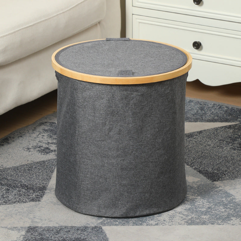 Practical laundry container with bamboo lid Acalora