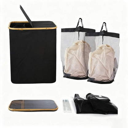High-quality laundry basket with lid and handle Acalora