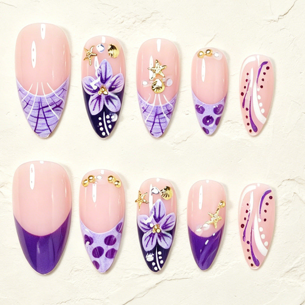 Decorative Floral Stiletto Nail Art Acalora