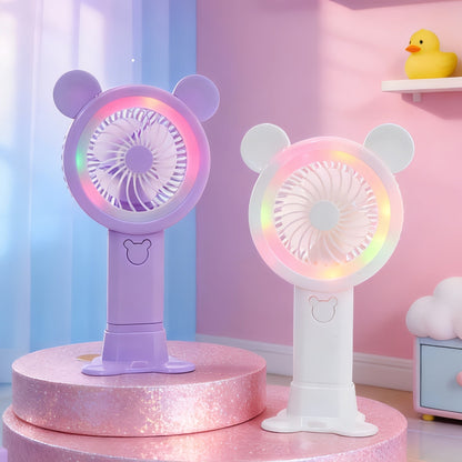 Women's Portable Mini Fan in Playful Bear Design Bowlift