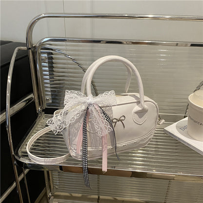 Elegant Lace-Trimmed Bow Handbag Acalora
