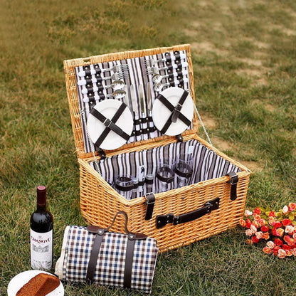 Rustic picnic basket with dish set Acalora