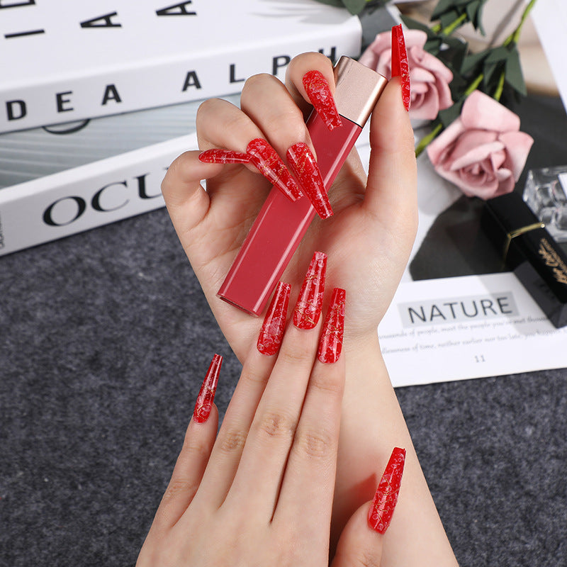 Artificial nails in elegant geometric design Acalora