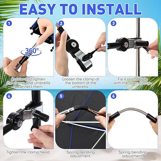 Women's stable beach sun protection umbrella with adjustable mounting system Karnz