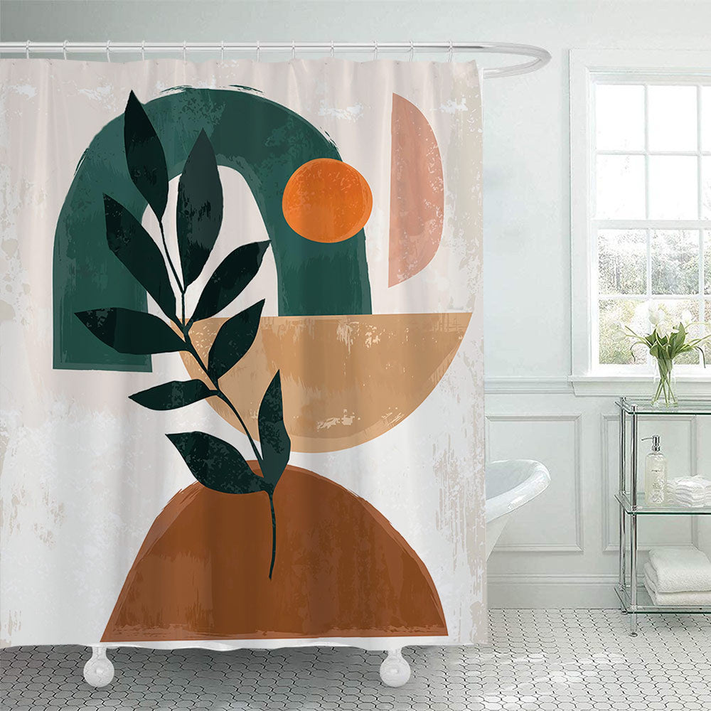 Abstract Botanical Print Shower Curtain